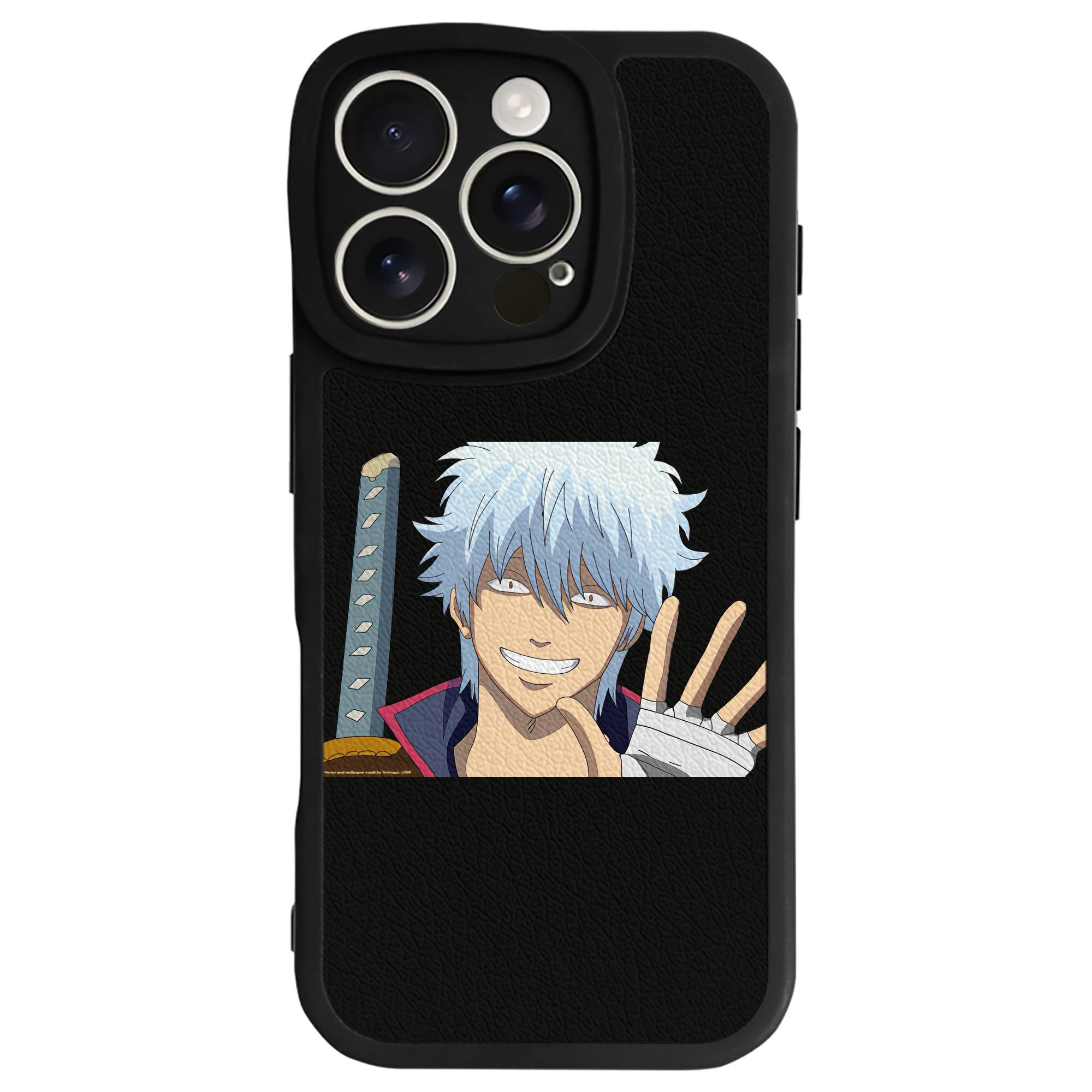 （画像用） ぎんたま 坂田銀時（さかたぎんとき） 神楽 志村新八（しむら しんぱち） GINTAMA Sakata Gintoki Kagura Shimura Shinpachi 【iPhone 16シリーズ対応】シリコンスマホケース（レザー調） 材質：シリコン